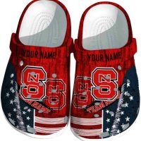 Personalized NC State Wolfpack Star-Spangled Side Pattern Crocs