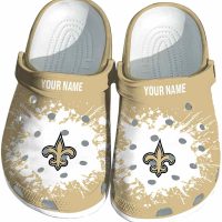 Personalized New Orleans Saints Splatter Background Crocs