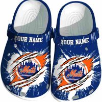 Personalized New York Mets Abstract Splash Pattern Crocs