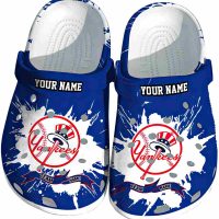 Personalized New York Yankees Splattered Paint Design Crocs