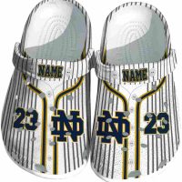 Personalized Notre Dame Fighting Irish Pinstripe Pattern Crocs