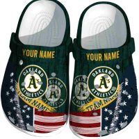 Personalized Oakland Athletics Star-Spangled Side Pattern Crocs
