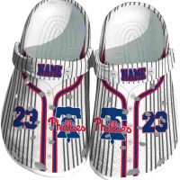 Personalized Philadelphia Phillies Pinstripe Pattern Crocs