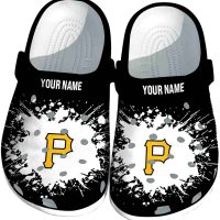 Personalized Pittsburgh Pirates Splatter Background Crocs