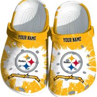 Personalized Pittsburgh Steelers Splash Pattern Crocs