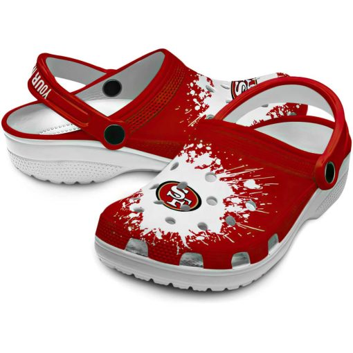 Personalized San Francisco 49ers Splatter Background Crocs