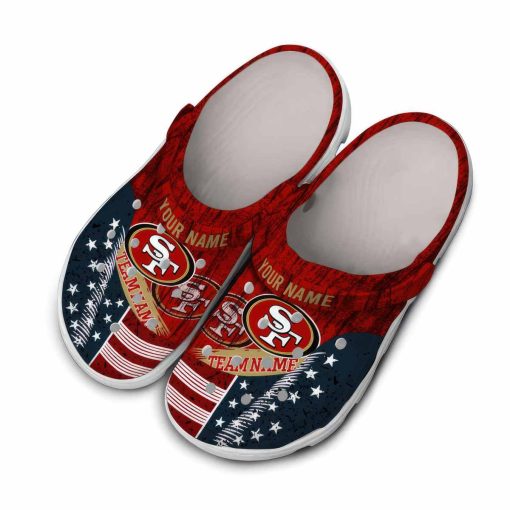 Personalized San Francisco 49ers Star-Spangled Side Pattern Crocs