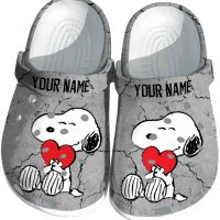 Personalized Snoopy Cracked Texture Crocs