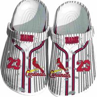 Personalized St. Louis Cardinals Pinstripe Pattern Crocs