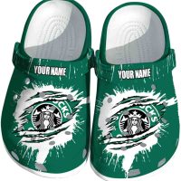 Personalized Starbucks Splash Motif Background Crocs