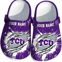 Personalized TCU Horned Frogs Abstract Splash Pattern Crocs