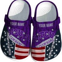 Personalized TCU Horned Frogs Star-Spangled Side Pattern Crocs