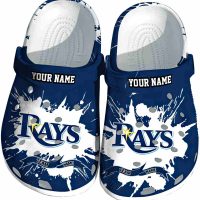 Personalized Tampa Bay Rays Splattered Paint Design Crocs