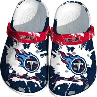 Personalized Tennessee Titans Splatter Pattern Crocs