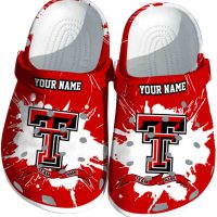 Personalized Texas Tech Red Raiders Splattered Paint Design Crocs