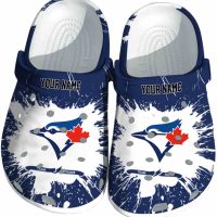 Personalized Toronto Blue Jays Splash Pattern Crocs
