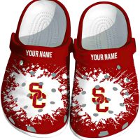 Personalized USC Trojans Splatter Background Crocs
