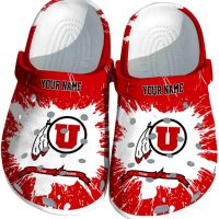 Personalized Utah Utes Splash Pattern Crocs