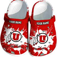 Personalized Utah Utes Splattered Paint Design Crocs