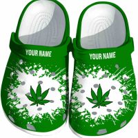 Personalized Weed Splatter Background Crocs