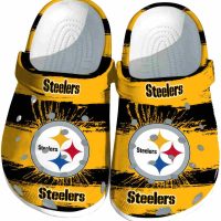 Pittsburgh Steelers Paint Splatter Graphics Crocs
