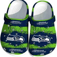 Seattle Seahawks Paint Splatter Graphics Crocs