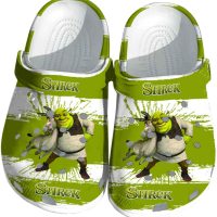 Shrek Paint Splatter Graphics Crocs