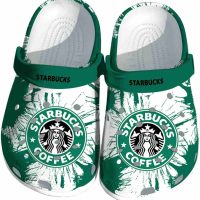 Starbucks Splatter Graphics Crocs