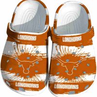 Texas Longhorns Paint Splatter Graphics Crocs