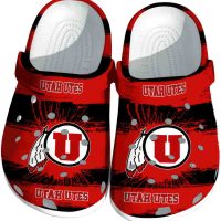 Utah Utes Paint Splatter Graphics Crocs
