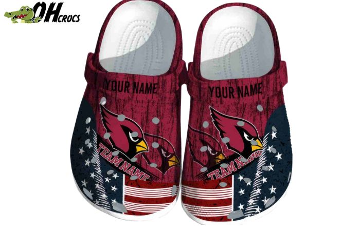 Football Crocs Personalized Cpanthers American Flag Breaking Wall Clog Shoes
